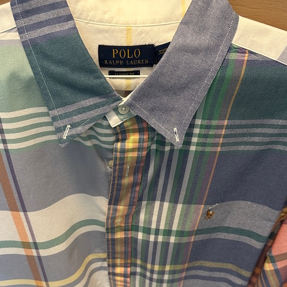 Polo by Ralph Lauren Men's Oxford Classic Fit Multicolored Dress Shirt - XL - Picture 2 of 6